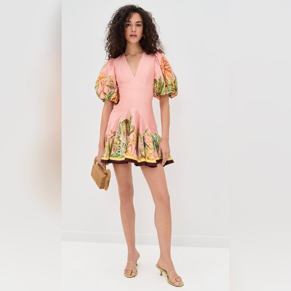 ALÉMAIS Papaya linen-blend minidress - Picture 1 of 11